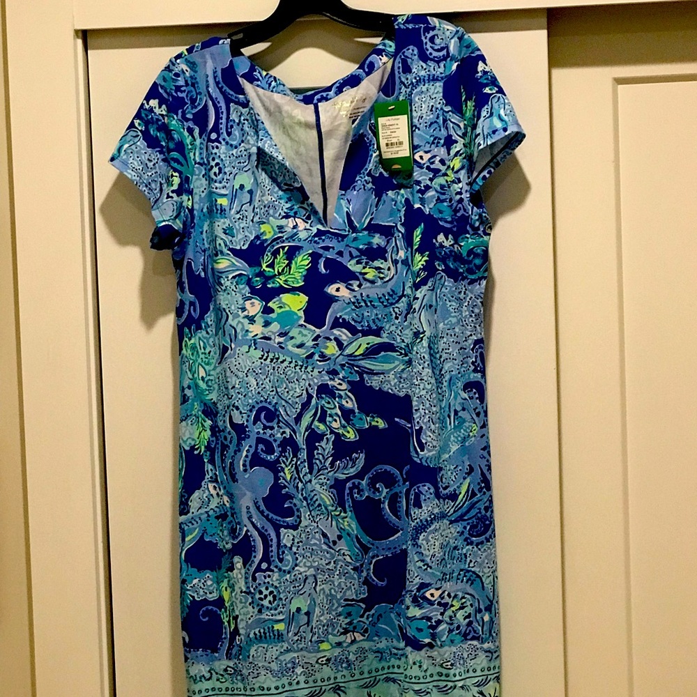 Lilly Pulitzer Sophiletta Dress.  XL.  NWT.  Current Blue Sea Sirens.